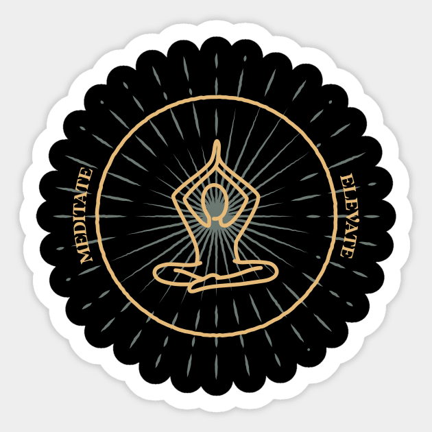 Meditate, Elevate Meditation Sticker by VOIX Designs